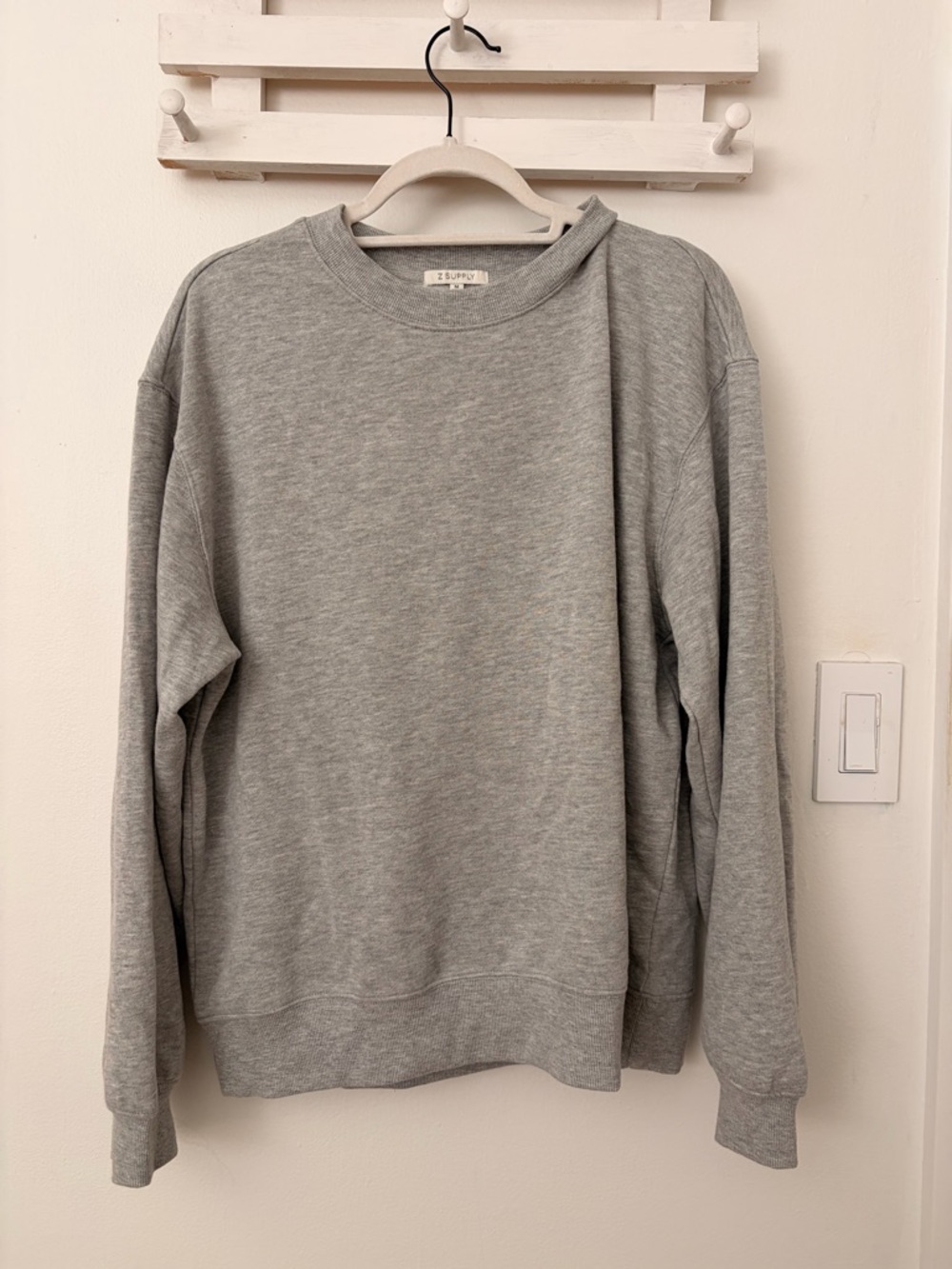 Z Supply Boyfriend Light Gray Crewneck Sweatshirt